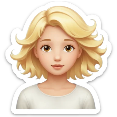 genra imagen de una chica eterea con cara de sol, flotando en el espacio sticker