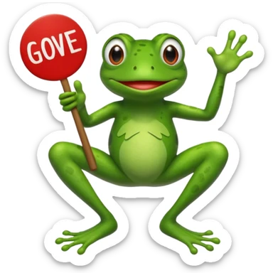 Pepe holding a give me feet sign sticker
