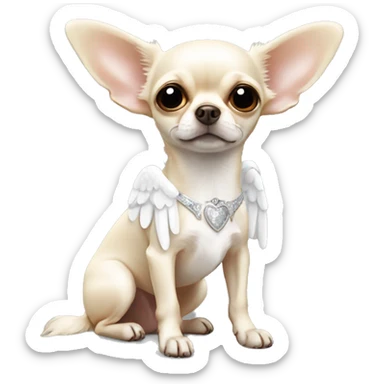 full body chihuahua with angel wings sticker