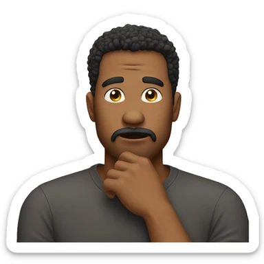 man who scratches his chin sticker