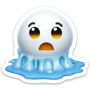 Snowman melting sticker