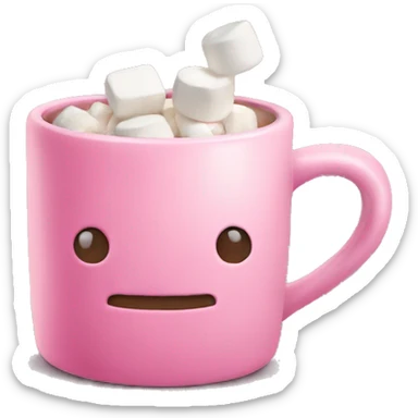 A pink mug and some marshmallows in it sticker