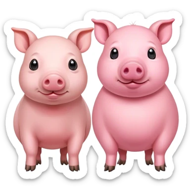 Skinny pig and fat pigs sticker
