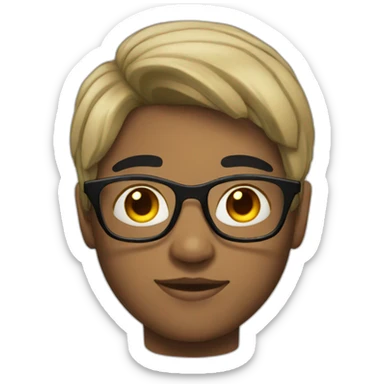 Young teen with black hair and glass sticker