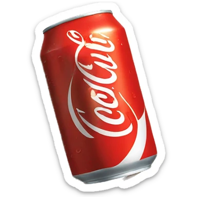 Coca-Cola can sunbathing on the beach  sticker
