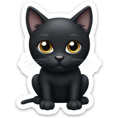 Black cat with white legs and black nose sticker
