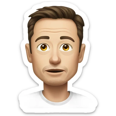 malnourished elon musk sticker