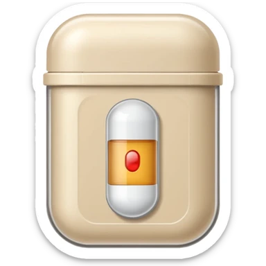 medicine capsule in case in nutral colors sticker
