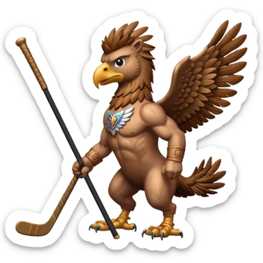 a griffin with a hockey stick sticker