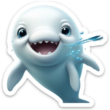 Beluga whale surprised sticker
