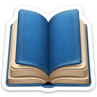 Opened book blue sticker