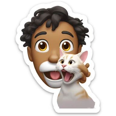 Goofy ahh kitty with silly tangue sticker