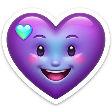 flashing purple heart that's laughing so hard it's crying sticker