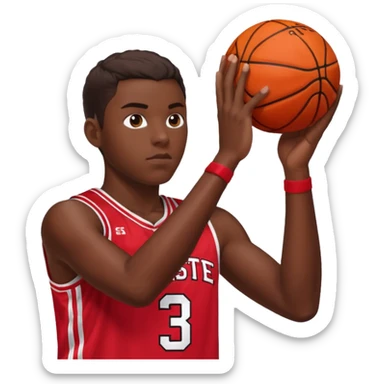 Nc state basketball player shooting a three sticker