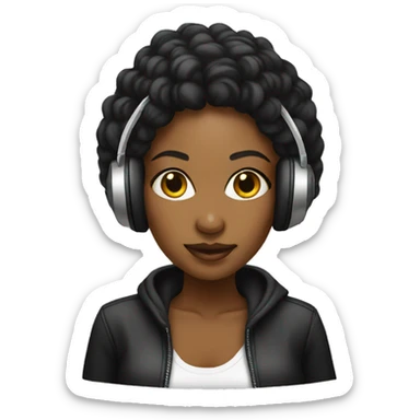 female black Dj sticker