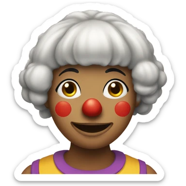 Round clown lady with bangs sticker
