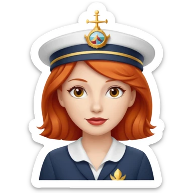 cruise emoji with a red headed woman sticker