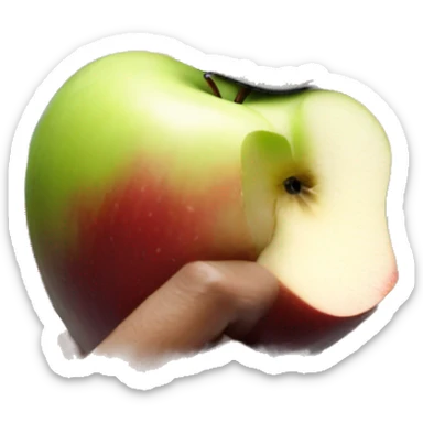 Barak Obama taking a bite from an apple sticker