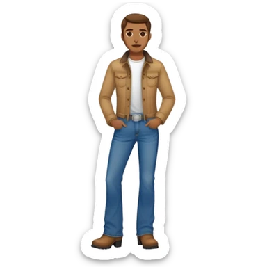 Lasagna person wear bootcut jeans and boots  sticker