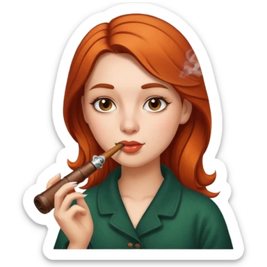 Hot girl smoking a pipe sticker