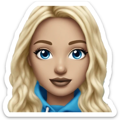 Realistic victoria secret model blonde blue eyes  sticker