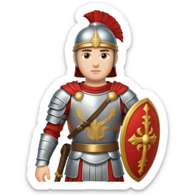 roman soldier fullbody with silver armos and without weapons sticker