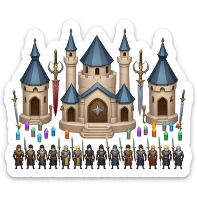 weapon market where we buy sword ,armor, potion  sticker