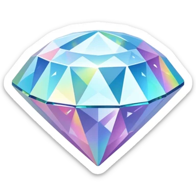 Holographic iridescent Glittery 3D diamond sticker
