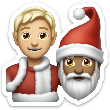 Santa and elfo sticker