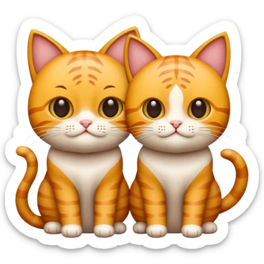 quero um emogi de dois gatos e uma criança sticker