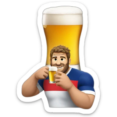 French rugby player with a craft beer sticker