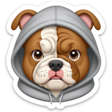 Bulldog with a hoodie  sticker