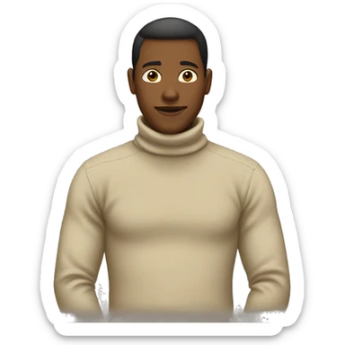 Beige turtleneck without human  sticker