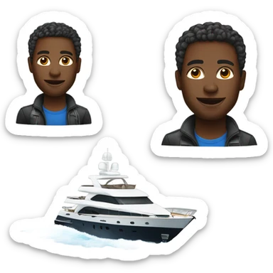 black man on yacht sticker