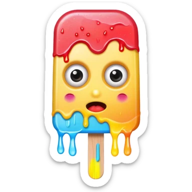 half eaten popsicle with eyes sticker