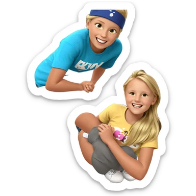 smiling girl with blonde hair sticker