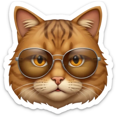 Gato enojado con gafas en la plya sticker
