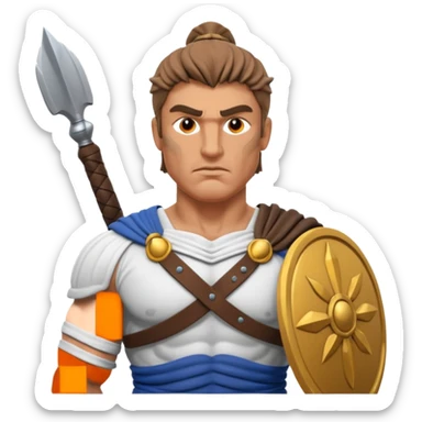 crea a un guerrero griego estoico, muy musculoso 3d, realista sticker