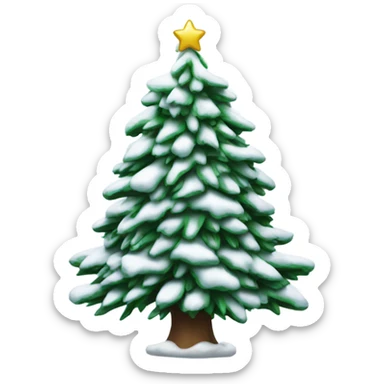 Snowy Christmas tree sticker