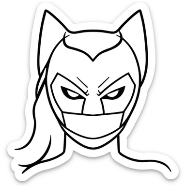 Batgirl superhero face sticker