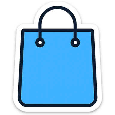 blue bag, clean and simple icon style sticker