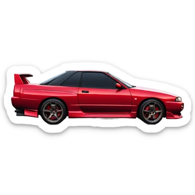 Red Nissan Skyline R32 sticker