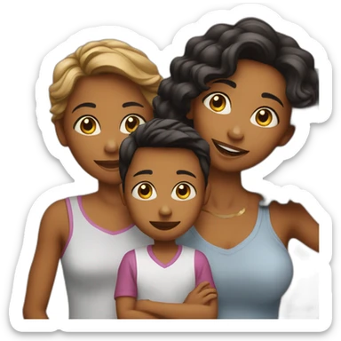 single mom one son one daughter adults sticker