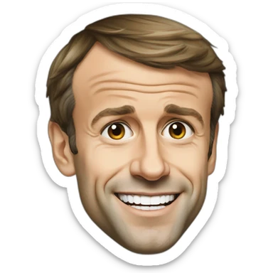 Visage Emmanuel Macron sans sourire sticker