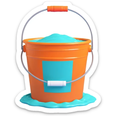 bucket of teal paint sticker