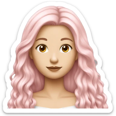Light Pink long hair white girl sticker