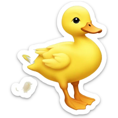 Yellow Duckling with flowers sticker