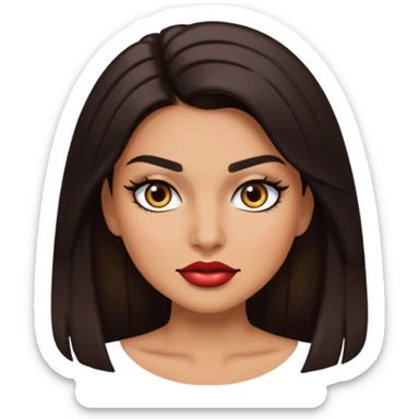 baddie emoji with confident smirk, long lashes, glossy makeup, hand on face, fierce vibe


 sticker