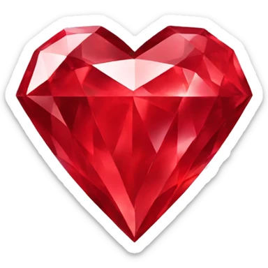 Red diamond heart sticker