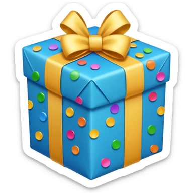 Birthday present with confetti looks very cute and sparkly  sticker